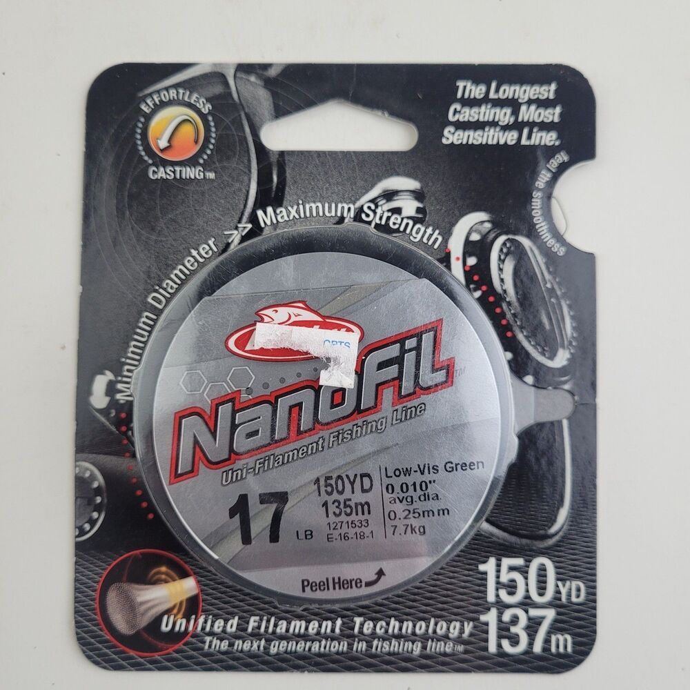 DISCONTINUED 150 Yards Berkley Nanofil 17 lb Unifilament Fish Line Low Vis Green